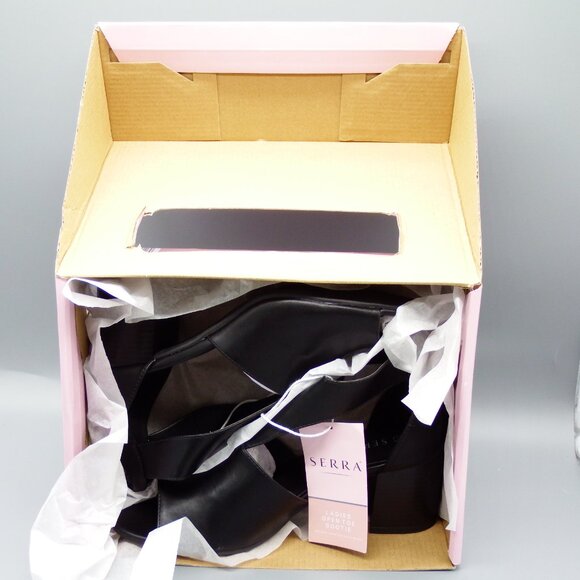 SERRA Women's Size 10 Black Open Toe Bootie Test Worn With Imperfections Damage - Picture 13 of 16